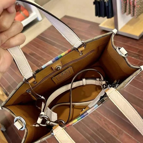 Coach Dempsey Carryall with CUTE Rainbow Stripe - Picture 3 of 5